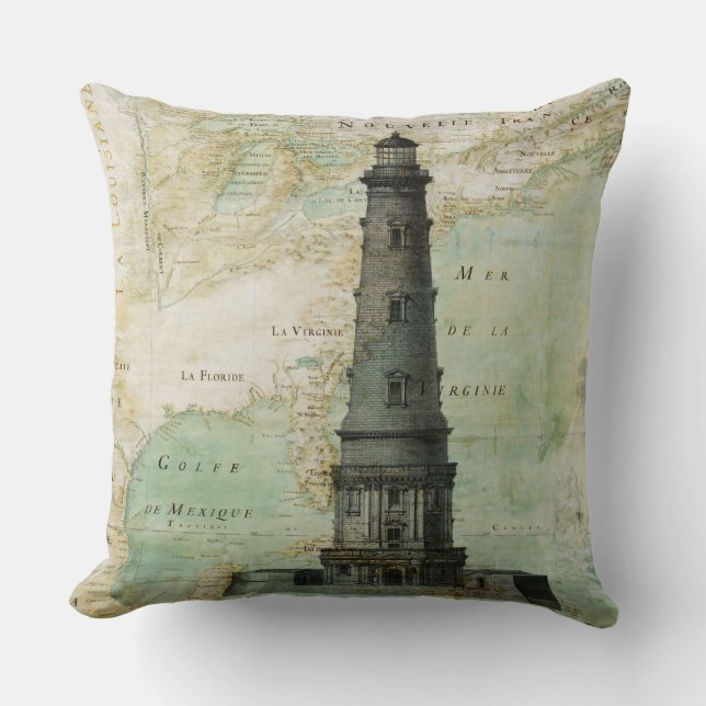 Phare et coussin nautiques antiques de carte (Recto)
