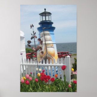 Phare, fleurs & impression océan