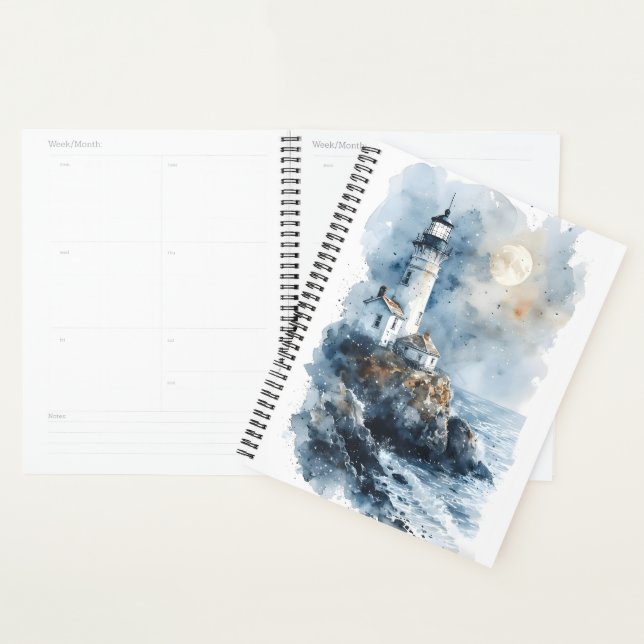 Phare Lumineux sur la côte rocheuse (Devant avec enveloppe)