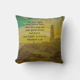 Phare personnalisé Sunset Bible Verse Coussin
