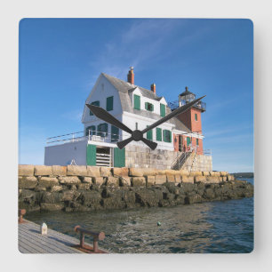 Phare Rockland Breakwater, Maine Horloge murale