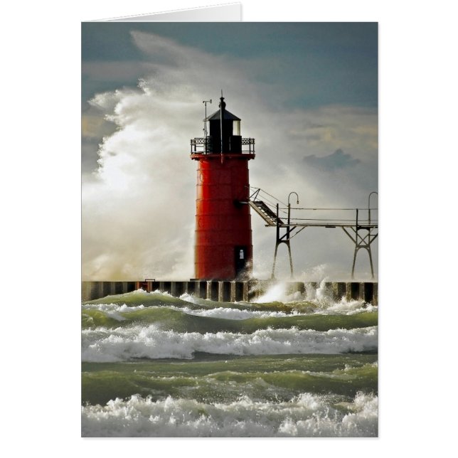 phare rouge en pleine tempête (Devant)