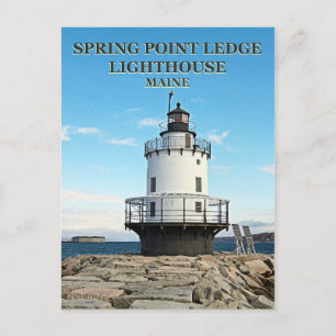 Phare Spring Point Ledge, carte postale Maine