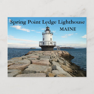 Phare Spring Point Ledge, carte postale Maine