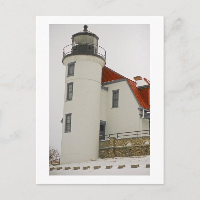 Phare sur la carte postale du lac Michigan (Devant)