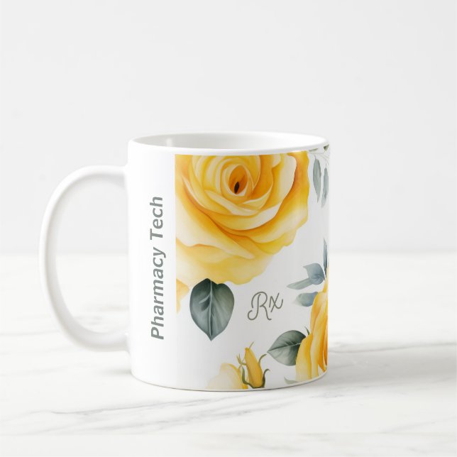 Pharmacie personnalisée Mug Roses Jaunes (Gauche)