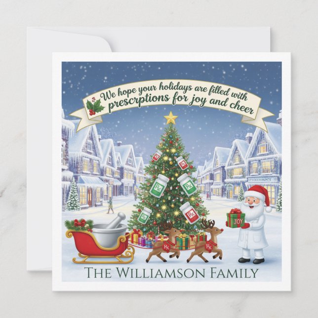 Pharmacie Tech Pharmacist Carte de Noël Joie Cheer (Devant)