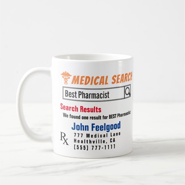 Pharmacien Funny Search Cadeau Mug (Gauche)