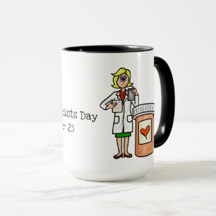 Pharmacienne avec bouteille de pilule Mug