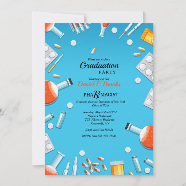 Pharmacologie Graduation Party Invitation (Devant)