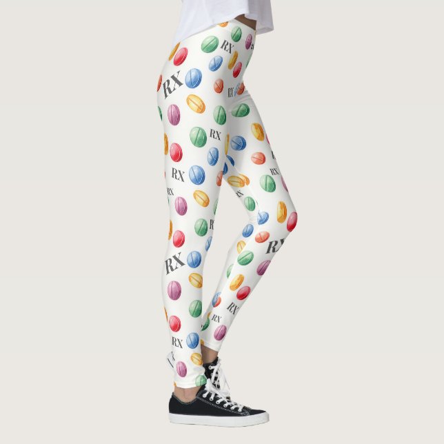 Pharmacy Aquarelle Pills & Rx Symboles Leggings (Droite)