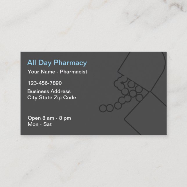 Pharmacy moderne Pharmacy Pharmist Thème Cartes de (Devant)