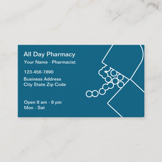 Pharmacy moderne Pharmacy Pharmist Thème Cartes de (Devant)