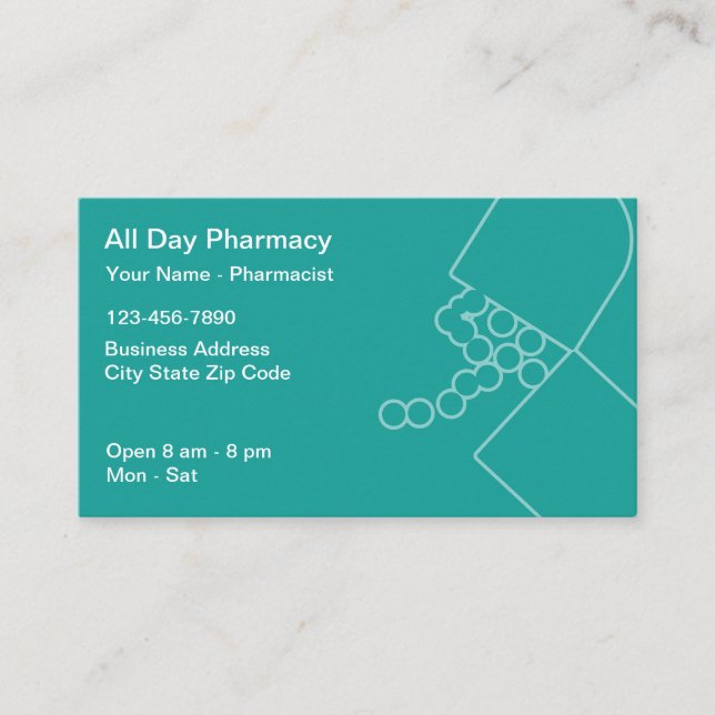 Pharmacy moderne Pharmacy Pharmist Thème Cartes de (Devant)