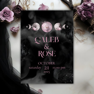 Phase de la lune Faire-part de mariage céleste