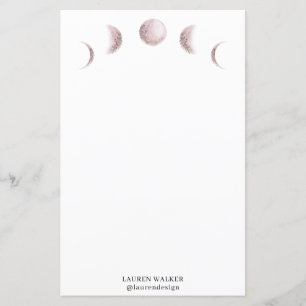 phase de lune mystique rose pâle monogramme