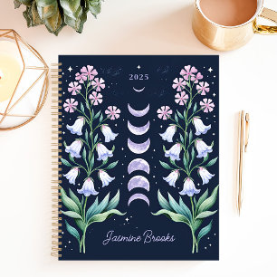 Phase Lunaire Fleur Céleste Nom Personnalisé