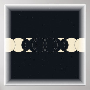 Phases de la Lune - Affiche du Cycle Lunaire