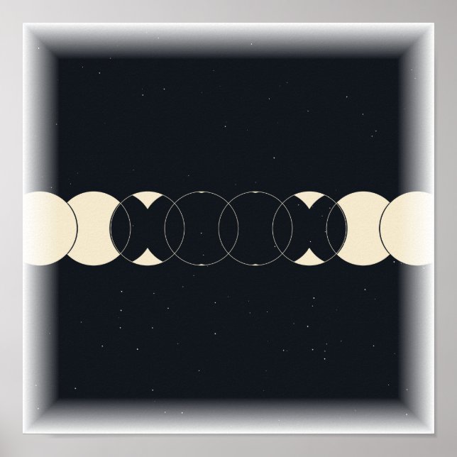 Phases de la Lune - Affiche du Cycle Lunaire (Devant)