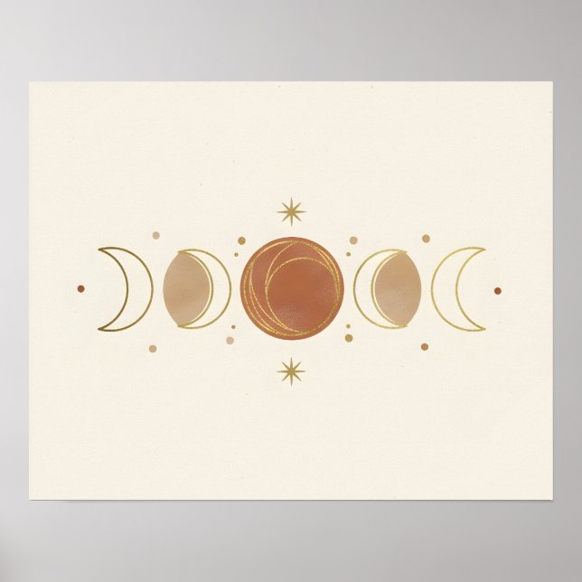 Phases de la Lune Art mural bohème pour salle de b (Devant)
