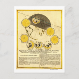 Phases de la Lune autour de la carte de la Terre