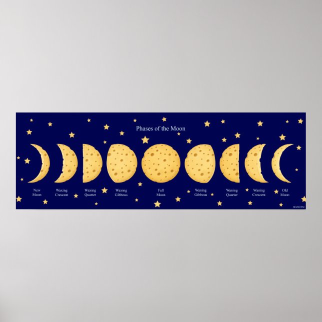 Phases de la Lune avec étoiles Fromage Tableau lun (Devant)