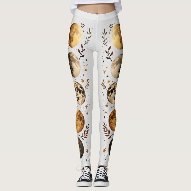 Phases de lune Leggings botaniques (Devant)