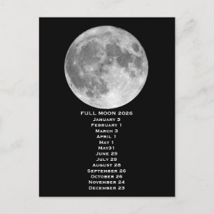 Phases de pleine lune 2026 Carte postale