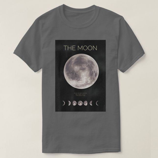 Phases Lune Graphique de nuit T-Shirt (Design devant)