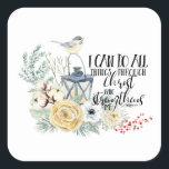 Phil 4:13 I Can Do All Things Christmas Sticker<br><div class="desc">Phil 4:13 I Can Do All Things Through Christ Who Strengthens Me Christmas Winter Sticker</div>