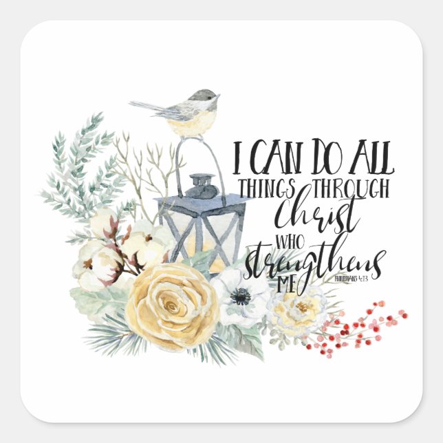 Phil 4:13 I Can Do All Things Christmas Sticker (Devant)