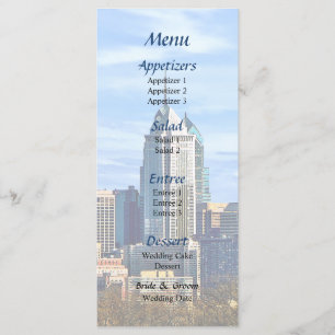 Philadelphia Pa Skyline II Menu Mariage