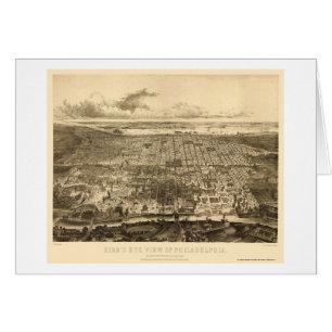 Philadelphie, carte panoramique de PA - 1857