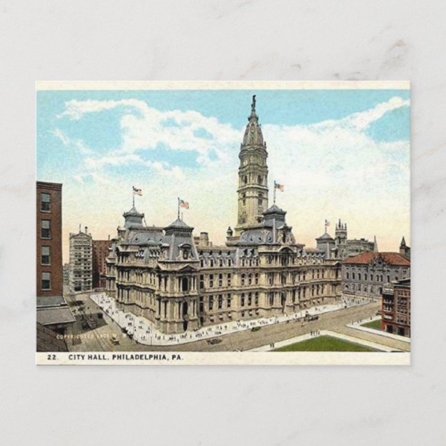 Philadelphie City Hall Ancienne carte postale (Devant)