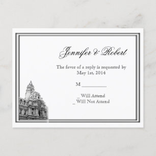 Philadelphie Destination Mariage RSVP carte postal