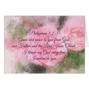 Philippians 1:2 Grace and Peace to you, Roses Card