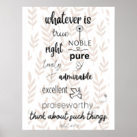 Philippians 4 Quoi que ce soit de vrai Poster