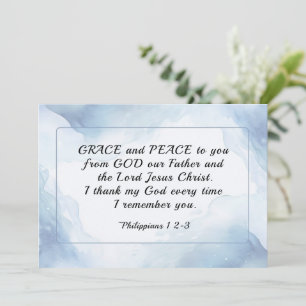 Philippiens 1:2-3 Grace and Peace to You Flat Card