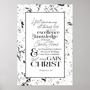 PHILIPPIENS 3:8 Bible Verse Poster d'art