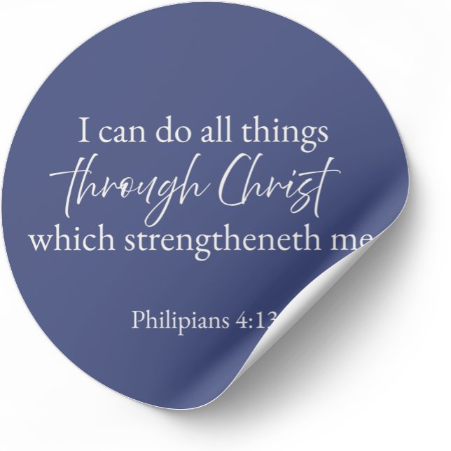 Philippiens 4:13 Autocollant chrétien | Minimalist (Minimalist Bible verse sticker — Philippians 4:13)