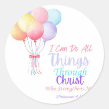 Philippiens 4:13 Bible Verse Sticker rond