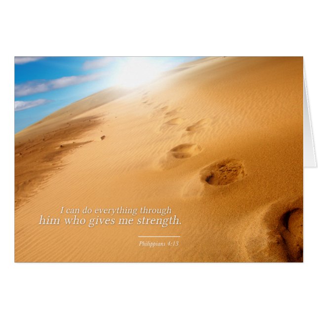 Philippiens 4:13 Verset Empreintes de pas dans le  (Devant horizontal)