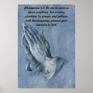 Philippiens 4:6 Poster Mains De Prière.