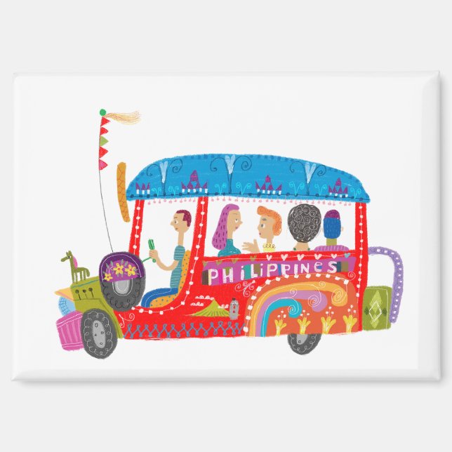 Philippine Jeepney by Robert Alejandro Magnet  (Recto)