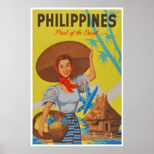 Philippines Affiche de voyage vintage Impression d