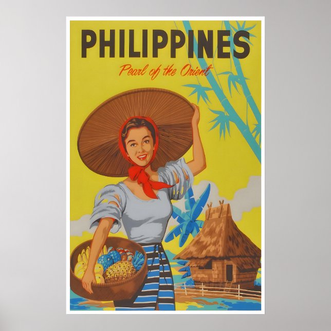Philippines Affiche de voyage vintage Impression d (Devant)