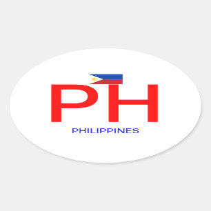 Philippines - Autocollant ovale de style euro