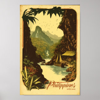 Philippines avec poster vintage amoureux