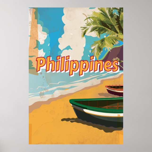 Philippines Classique ancienne affiche de voyage (Devant)