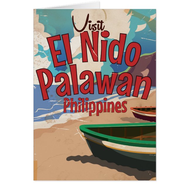Philippines, El Nido, Palawan Affiche de voyage. (Devant)